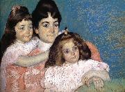 Mary Cassatt The Lady and her two daughter France oil painting reproduction